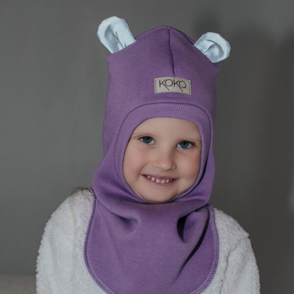 Žieminis šalmukas mergaitei su ausytėmis